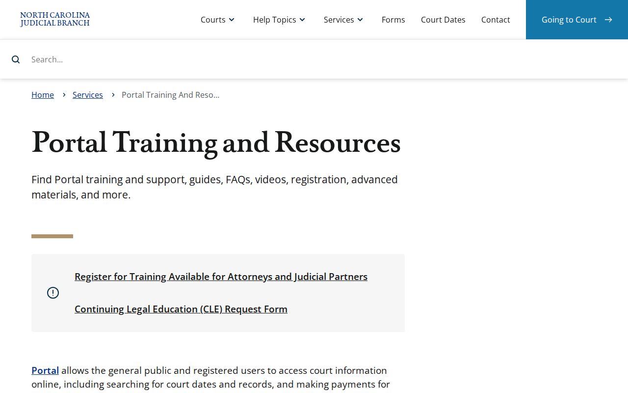 Edgecombe County criminal court case eCourts training page