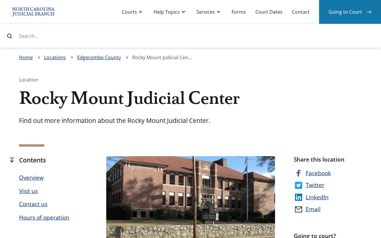 Edgecombe County criminal court records at Rocky Mount Judicial Center